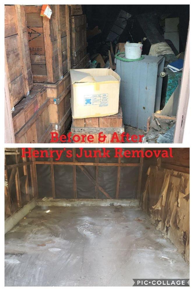 Junk Removal Pasadena, CA 626 755-6080 garage clean out before-after