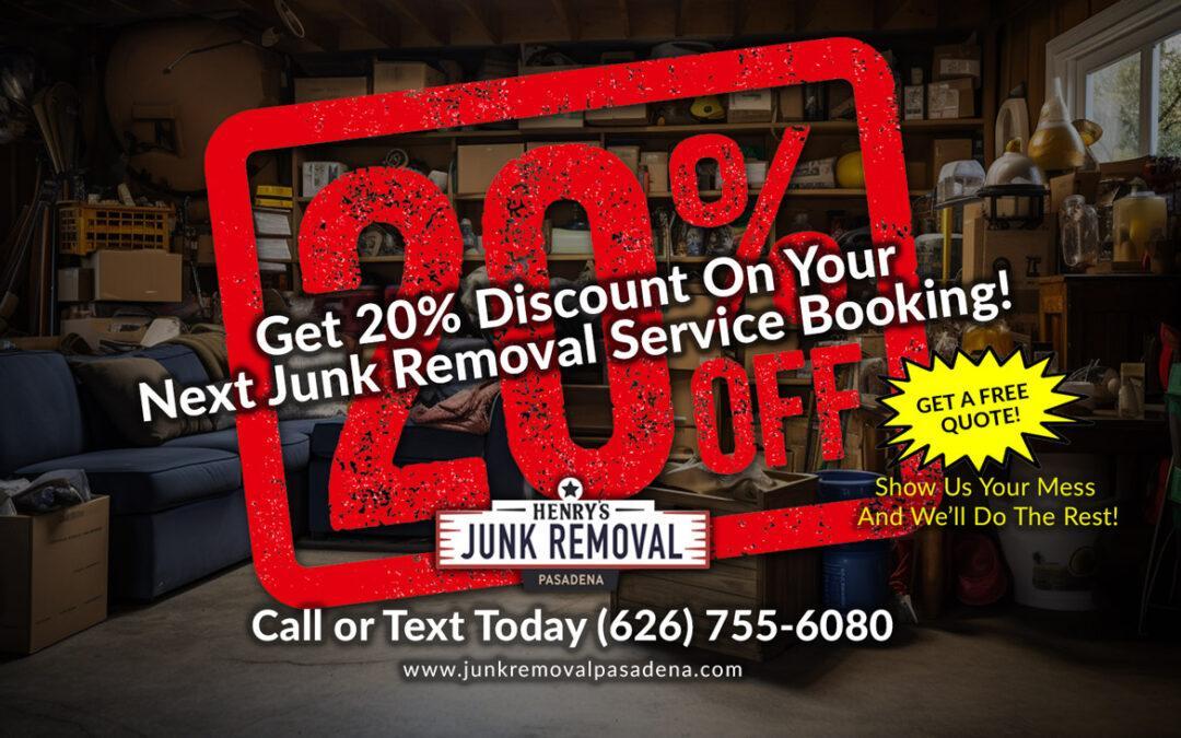 Get 20% Discount On Your Next Junk Removal Service Booking!