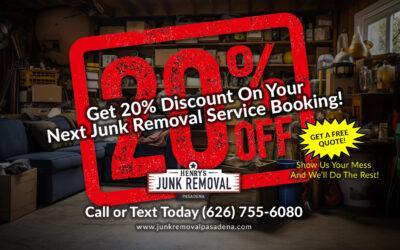Get 20% Discount On Your Next Junk Removal Service Booking!