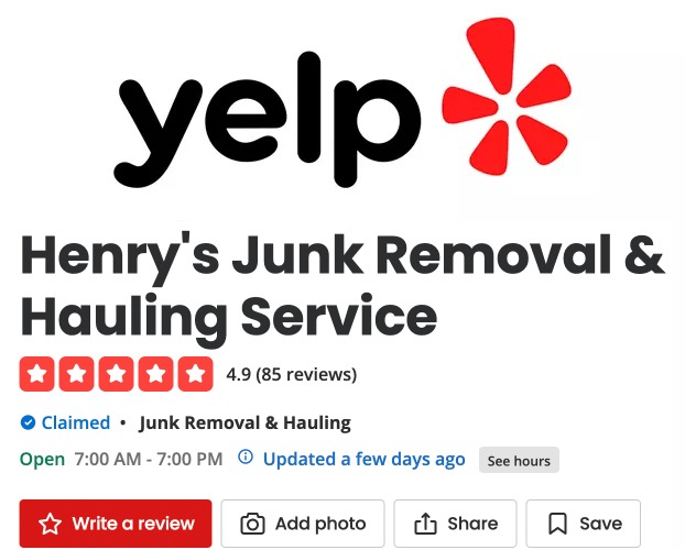 Yelp 5 stars reviewed Junk Removal and Hauling Yelp 5 stars reviewed Junk Removal and Hauling in Pasadena, CA