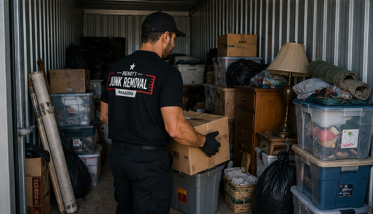storage space clean out junk removal pasadena